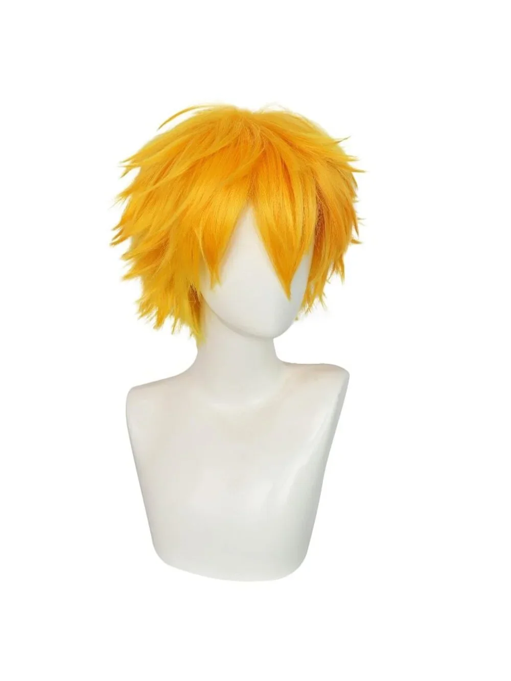 Men's Light Yellow Synthetic Fiber Short Blonde Golden Cosplay Modern Wigs